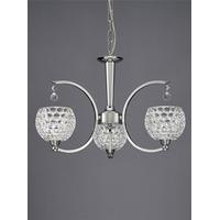 Franklite FL2339/3 Omni 3 Light Ceiling Pendant In Chrome With Modern Dimpled Glass Shades
