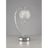 FRANKLIGHT TL989 Omni 1 Light Table Lamp In Chrome With A Modern Dimpled Glass Shade
