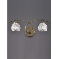Franklite FL2348/2 Springa 2 Light Wall Light In Bronze With Clear Dimpled Glass Shades