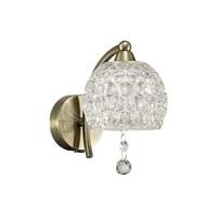 Franklite FL2338/1 Neo 1 Light Wall Light In Bronze With Dimpled Glass Shade And Crystal