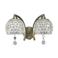 Franklite FL2338/2 Neo 2 Light Wall Light In Bronze With Dimpled Glass Shades And Crystals