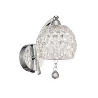 Franklite FL2337/1 Neo 1 Light Wall Light In Chrome With Dimpled Glass Shade And Crystal