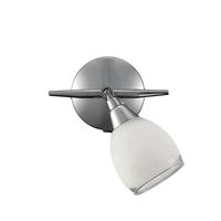 Franklite SPOT8961 Lutina 1 Light Spotlight In Chrome With Clear Edged Satin White Glass Shade