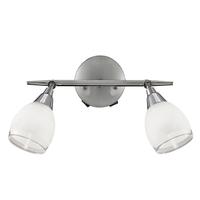 Franklite SPOT8962 Lutina 2 Light Wall Light In Chrome With Clear Edged Satin White Glass Shades