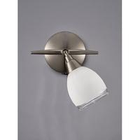 Franklite SPOT8971 Lutina 1 Light Spotlight In Satin Nickel With Clear Edged White Satin Shades