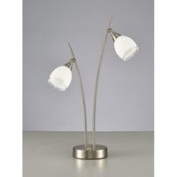 franklite tl983 lutina 2 light table lamp in satin nickel with clear e ...