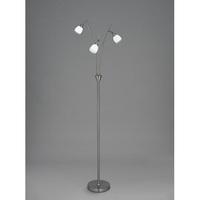 Franklite SL220 Lutina 3 Light Standard Floor Lamp In Satin Nickel With Clear Edged White Shades