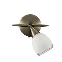 Franklite SPOT8981 Lutina 1 Light Wall Light In Bronze With Clear Edged White Glass Shades