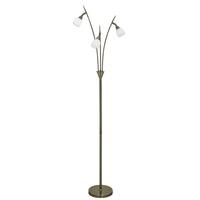 Franklite SL221 Lutina 3 Light Standard Floor Lamp In Bronze With Clear Edged White Glass Shades