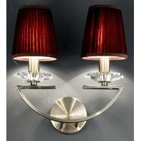 Franklite FL2242/2/1110 Artemis Bronze Wall Light, Red Shades