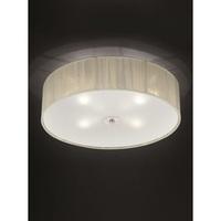 Franklite FL2341/4 Desire 4 Light Flush Ceiling Light With Cream Thread Shade And Glass Diffuser