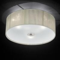 Franklite FL2341/3 Desire 3 Light Flush Ceiling Light With Cream Thread Shade And Glass Diffuser