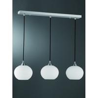 Franklite FL2290/3/982 Vetross Ice 3 Light Bar Ceiling Pendant With Opal Shades In Satin Nickel