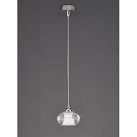 Franklite PCH117 Tizzy 1 Light Ceiling Pendant In Chrome With A Clear Ripple Effect Glass Shade