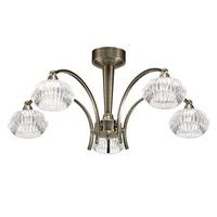 franklite fl23365 ripple 5 light ceiling pendant in bronze with clear  ...