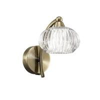 Franklite FL2336/1 Ripple 1 Light Wall Light In Bronze With Clear Ribbed Glass Shade