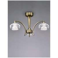 Franklite FL2336/3 Ripple 3 Light Ceiling Pendant In Bronze With Clear Ribbed Glass Shades