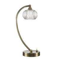 Franklite TL988 Ripple 1 Light Table Lamp In Bronze With Clear Ribbed Glass Shade