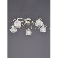 franklite fl23475 springa 5 light semi flush ceiling light satin nicke ...