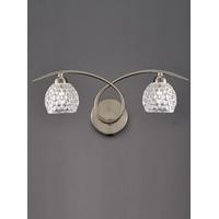 Franklite FL2347/2 Springa 2 Light Wall Light In Satin Nickel With Dimpled Glass Shades