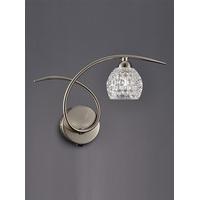 Franklite FL2347/1 Springa 1 Light Wall Light In Satin Nickel With A Dimpled Glass Shade