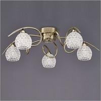 Franklite FL2348/5 Springa 5 Light Semi Flush Ceiling Light In Bronze With Dimpled Glass Shades