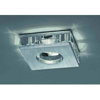 Franklite RF239 Square Recessed Downlight, Brushed Chrome And Crystal