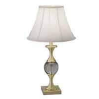 Franklite TL898 Satin Brass Table Lamp With White Shade