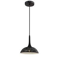 Franklite PCH132 Perfora Ceiling Pendant - 305mm Diameter - In Black Metal With White Inside