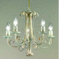 Franklite PE7615 Babylon White Gold 5 Light Chandelier