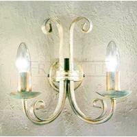 franklite pe7612 babylon white gold 2 light wall light