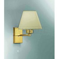 Franklite WB126/9002 1 Light Wall Light with Pull Switch, Polished Brass