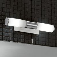 franklite wb933 chrome bathroom wall light with glass shade ip44