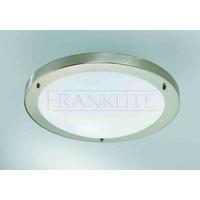 Franklite CF1220 Flush Bathroom Light in Satin Nickel