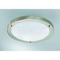 franklite cf1220 flush bathroom light in satin nickel