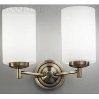 franklite fl22532 2 light bronze wall light with opal glass shades
