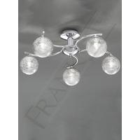 Franklite FL2311/5 5 Light Chrome and Glass Bathroom Ceiling Light