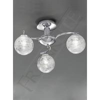franklite fl23113 3 light chrome and glass bathroom ceiling light