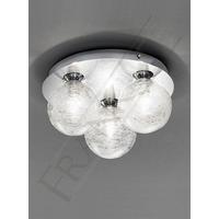 Franklite FL2312/3 Round 3 Light Chrome and Glass Bathroom Ceiling Light