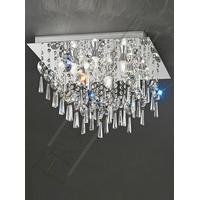 Franklite CF5722 Square 6 Light Crystal Bathroom Flush Ceiling Light