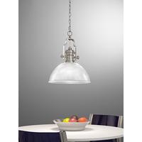 Franklite PCH112/955 Charter Nickel and Ribbed Glass Pendant Light