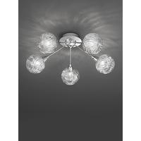 franklite fl23295 protea chrome 5 light textured glass ceiling light