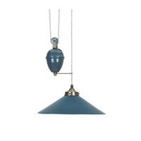 French Rise and Fall Ceiling Pendant Lamp - Teal Ceramic