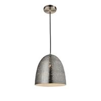 Franklite PCH143 Perfora Ceiling Pendant Light - 300mm Diameter - In Satin Nickel With White Inside