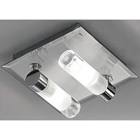 Franklite CF5625 Chrome Bathroom Ceiling Light with Glass Shades IP44
