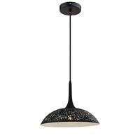 Franklite PCH133 Perfora Ceiling Pendant - 455mm Diameter - In Black Metal With White Inside