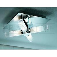 Franklite CF1286 Chrome Bathroom Ceiling Light with Glass Shades, IP44