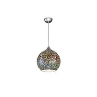 Franklite PCH125 Vision - 150mm Diameter - Glass Sphere Ceiling Pendant In Silver and Chrome