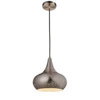 Franklite PCH144 Perfora Ceiling Pendant - 290mm Diameter - In Satin Nickel With White Inside