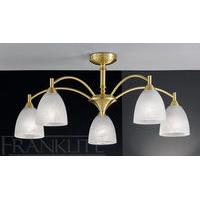 Franklite FL2200/5 Emmy Satin Brass 5 Light Semi-Flush Ceiling Lamp